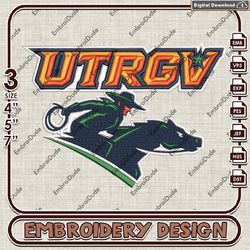 UT Rio Grande Valley Vaqueros, Machine Embroidery Files, UTRGV Vaqueros Logo Embroidery Designs, NCAA Embroidery Files