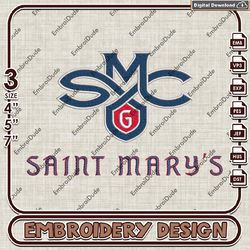NCAA Saint Mary's Gaels, Machine Embroidery Files, Saint Mary's Gaels Logo Embroidery Designs, NCAA Embroidery Files