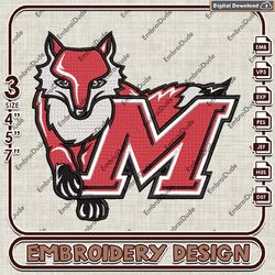 Marist Red Foxes NCAA Logo Machine Embroidery Files, Marist Red Foxes NCAA Embroidery Designs, NCAA Logo EMb Files