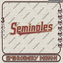 Florida State Seminoles NCAA Machine Embroidery Files, Florida State NCAA Team Embroidery Designs, NCAA Logo EMb Files