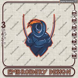 Virginia Cavaliers Mascot Logo Machine Embroidery Files, NCAA Virginia Cavaliers Embroidery Design, NCAA Logo EMb Files