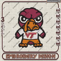 Virginia Tech Hokies Machine Embroidery Files, NCAA Virginia Tech Hokies Logo Embroidery Design, NCAA Logo EMb Files