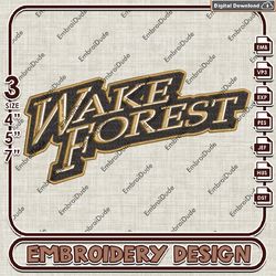Wake Forest Demon Ncaa Machine Embroidery, NCAA Wake Forest Demon Deacons Logo Embroidery Design, NCAA Logo EMb Files