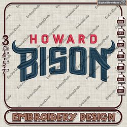 Howard Bison Team Ncaa Machine Embroidery, NCAA Howard Bison Word Logo Embroidery Design, NCAA Logo EMb Files