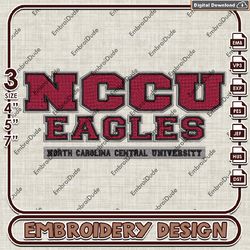 NCCU Eagles Word Logo Machine Embroidery, NCAA North Carolina Central Eagles Embroidery Design, NCAA Logo EMb Files