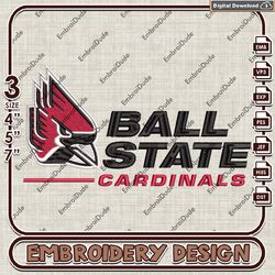 Ball State Cardinals Logo, Machine Embroidery Files, NCAA Ball State Cardinals Embroidery Designs, NCAA Embroidery Files