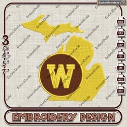 Western Michigan Broncos Logo embroidery design, Western Michigan Broncos embroidery, WMU Broncos Logo, NCAA embroidery