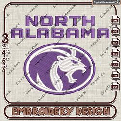 North Alabama Lions embroidery design, North Alabama Lions Logo embroidery, NCAA UNA Lions embroidery, NCAA embroidery