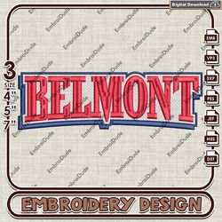 Belmont Bruins Writing Logo machine embroidery files, NCAA Team emb file, Belmont Bruins embroidery