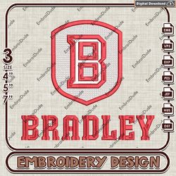 NCAA Bradley Braves Word Logo machine embroidery files, NCAA Team emb file, Bradley Braves embroidery