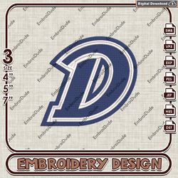 NCAA Drake Bulldogs D Word Logo machine embroidery files, NCAA Team emb designs, Drake Bulldogs embroidery