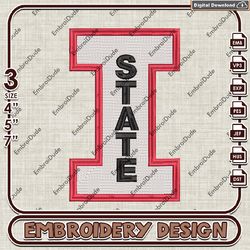 NCAA Illinois State Word Team Logo machine embroidery files, NCAA Team emb designs, Illinois State Redbirds embroidery