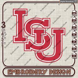 NCAA ISU Team Logo machine embroidery files, NCAA Team emb designs, Illinois State Redbirds embroidery