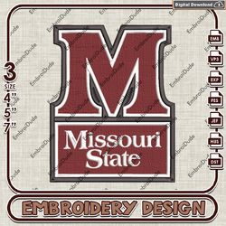 NCAA Missouri State Bears Team emb designs, Missouri State Bears embroidery, NCAA Logo machine embroidery files