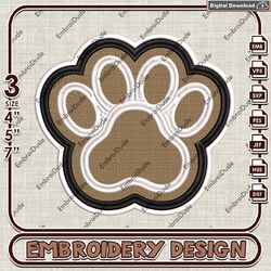 Bryant Bulldogs Footprint Logo Emb design, NCAA Bryant Bulldogs Team embroidery, NCAA Team Logo machine embroidery