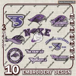 10 Stonehill Skyhawks Bundle Embroidery Files, NCAA Team Logo Embroidery Design, NCAA Bundle EMb Design