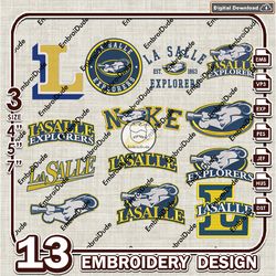 13 La Salle Explorers Bundle Embroidery Files, NCAA Team Logo Embroidery Design, NCAA Bundle EMb Design