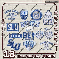 13 Saint Louis Billikens Bundle Embroidery Files, NCAA Saint Louis Team Logo Embroidery Design, NCAA Bundle EMb Design