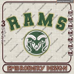 NCAA Rams Mascot Logo Emb design, NCAA Colorado State Rams Team embroidery, NCAA Team Embroidery File