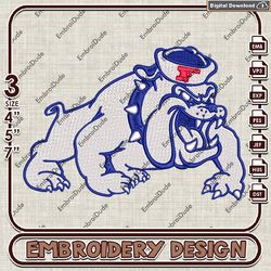 Fresno State Bulldogs Mascot Logo Emb design, NCAA Fresno State Bulldogs Team embroidery, NCAA Team Embroidery File