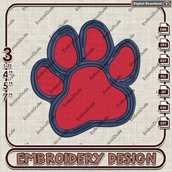 Fresno State Bulldogs Footprint Logo Emb design, NCAA Fresno State Bulldogs Team embroidery, NCAA Team Embroidery File
