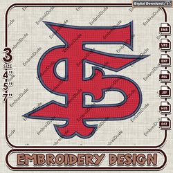 Fresno State Bulldogs FS Writing Logo Emb design, NCAA Fresno State Bulldogs Team embroidery, NCAA Team Embroidery File