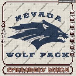 Nevada Wolf Pack Word Head Mascot Emb design, NCAA Nevada Wolf Pack Team embroidery, NCAA Team Embroidery File
