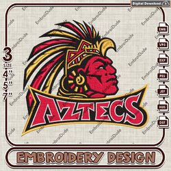 San Diego State Aztecs Word Head Mascot Logo Emb design, NCAA Team embroidery, NCAA Team Embroidery File