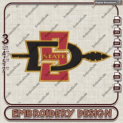 San Diego State Aztecs SD Word Logo Embroidery design, NCAA San Diego State Aztecs Team embroidery, NCAA Embroidery File