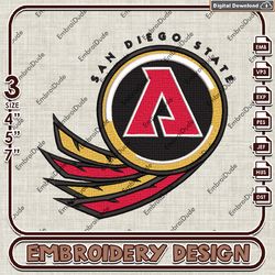 San Diego State Aztecs A Word Round Logo Embroidery design, NCAA San Diego State Team embroidery, NCAA Embroidery File