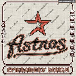 MLB Astros Map Logo Embroidery design, MLB Astros Logo Team embroidery, MLB Logo Machine Embroidery File