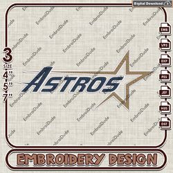 MLB Astros Team Logo Embroidery design, MLB Astros Logo Team embroidery, MLB Logo Machine Embroidery File