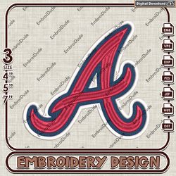 MLB Atlanta Braves Word Logo Embroidery design, MLB Logo Team embroidery, MLB Logo Machine Embroidery File