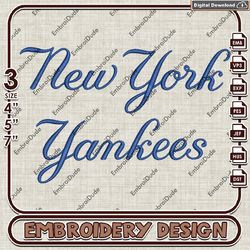 MLB New York Yankees Word Logo Embroidery design, MLB Logo Team embroidery, MLB Logo Machine Embroidery File