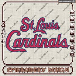 St. Louis Cardinals MLB Text Logo Embroidery design, MLB Logo Team embroidery, MLB Logo Machine Embroidery File