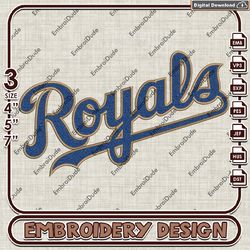 MLB Kansas City Royals Team Logo Embroidery design, MLB Logo Team embroidery, MLB Logo Machine Embroidery File