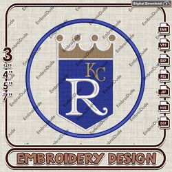 Kansas City Royals MLB Logo Embroidery design, MLB Logo Team embroidery, MLB Logo Machine Embroidery File