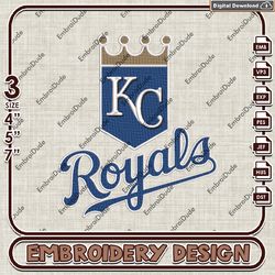 Kansas City Royals MLB Text Logo Embroidery design, MLB Logo Team embroidery, MLB Logo Machine Embroidery File