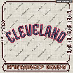 MLB Cleveland Guardians Text Logo Embroidery design, MLB Logo Team embroidery, MLB Logo Machine Embroidery File