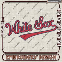 Chicago White Sox MLB Text Logo Embroidery design, MLB Logo Team embroidery, MLB Logo Machine Embroidery File