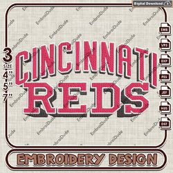 Cincinnati Reds MLB Word Logo Embroidery design, MLB Logo Team embroidery, MLB Logo Machine Embroidery File
