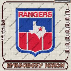Texas Rangers MLB Map Logo Embroidery design, MLB Logo Team embroidery, MLB Logo Machine Embroidery File