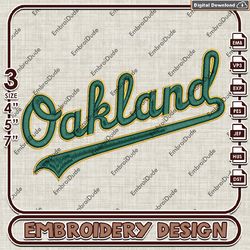 Oakland MLB Word Logo Embroidery design, MLB Logo Team embroidery, MLB Logo Machine Embroidery File