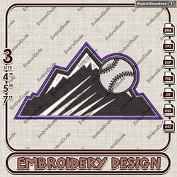 MLB Colorado Rockies Logo Embroidery design, MLB Logo Team embroidery, MLB Logo Machine Embroidery File