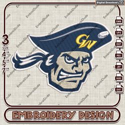 NCAA George Washington Colonials Head Mascot Logo Embroidery design ,NCAA embroidery, NCAA Embroidery File