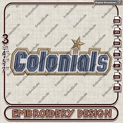 George Washington Colonials NCAA Word Logo Embroidery design ,NCAA embroidery, NCAA Embroidery File