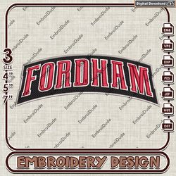 Fordham Rams NCAA Text Logo Embroidery design ,NCAA Fordham Rams embroidery, NCAA Embroidery File