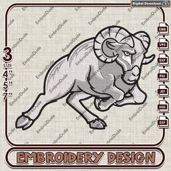 NCAA Fordham Rams Mascot Logo Embroidery design ,NCAA Fordham Rams embroidery, NCAA Embroidery File