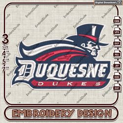 Duquesne Dukes Team Logo Embroidery design ,NCAA Duquesne Dukes embroidery, NCAA Embroidery File