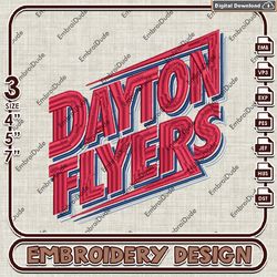 Dayton Flyers NCAA Text Logo Embroidery design ,NCAA Dayton Flyers embroidery, NCAA Embroidery File